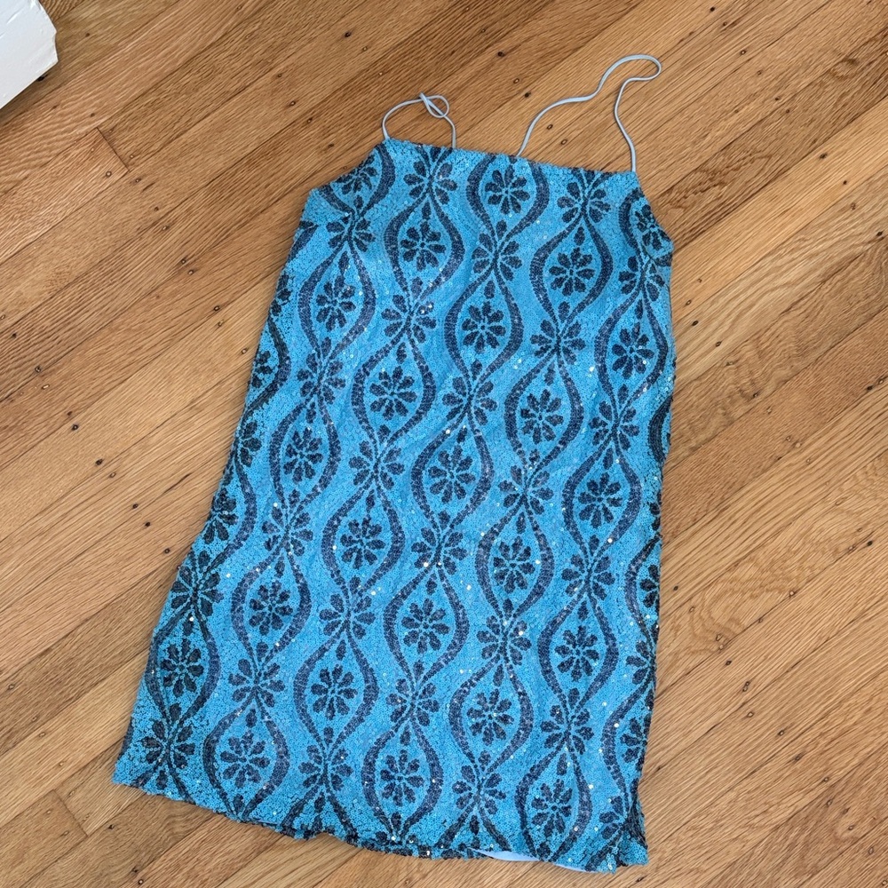 Free People Light Blue Sequin Dress